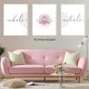 Deveosa Pink Inhale Exhale Lotus Zen Canvas Artwork Calming Wall Yoga Poster Art For Bedroom Meditation Room Dcor 16x24 Inch Unframed Set of 3