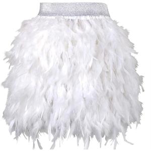 keland Womens Sexy Natural Feather Skirt Fashion Short Mini A-line Feathered Tutu Skirt