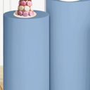 OMKSIH Spandex Cylinder Pedestal Covers Set of 2 - Dusty Blue Stand Covers for Party Dessert Decor - Plinth Cover