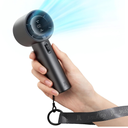 JISULIFE Portable Handheld Fan, Speed (1-100) Adjustable Turbo Mini Fan, 5000mAh Battery Rechargeable Personal Fan with Metal Body, Digital Display, Gifts for Women Men Travel/Camping/Outdoor-Grey