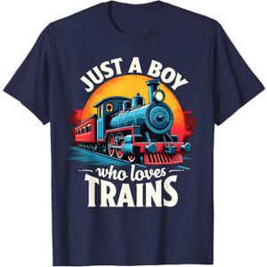 Kids Just A Boy Who Loves Trains Lover Toddler T-Shirt, Size 3T