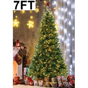 GOPLUS ARTIFICIAL CHRISTMAS TREE WITH LIGHTS - WARM WHITE LED - 7FT (MODEL: CM24967US-L)