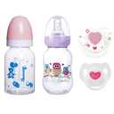 JIZHI 4 Pcs Baby Doll Bottles Set with Magnetic Pacifier, Babies Doll Accessories for Reborn Baby Dolls, Pretend Play Feeding Toy Kids Gift (Pink/Purple)