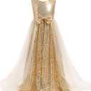Girls Sequin Dresses Sparkly Tulle Birthday Princess Pageant Graduation Party Dress - 3-7Years