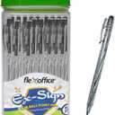 Ballpoint Pens, Black Ink, 0.5mm Fine Point, 50 Count Pack, Quick Smooth Writing, Ball point Pens, for School, Office Supplies (FO-09-Black)