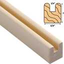 Sintuff 4 Pack 36" U-Channel Framing 1/4'' Inside Dimension Wooden Poplar U-Channel for Stained Glass Projects for Dly Glass Windows & Crafts & Photo Frame