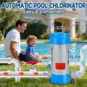 RovPool Offline Pool Chlorinator, 9lbs Large Capacity Automatic Chlorinator, Durable Pool Chlorine Feeder with Adjustable Flow, Pool Chlorinator for Inground Pool, Above Ground Pool, Light Blue