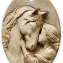 3 x Horse Ornament 2025 - Horse Gifts for Girls Women, Girl with Horse Ornament, Ceramic Farmhouse Christmas Tree Ornaments, Animal Lover Gift for Woman