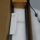 EDISHINE LED Table Lamp, Wooden Bedside Lamp with 3 Color Temperatures, Dimmable Square Nightstand Lamp for Bedroom Living Room, Complete Dark Rose Wood Color Base, Black