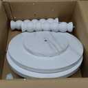 Masupu Round Side Table, Small Drink Table for Small Spaces, Pedestal End Table with Solid Wood Leg for Living Room, Bedroom, Corners(Marble White)