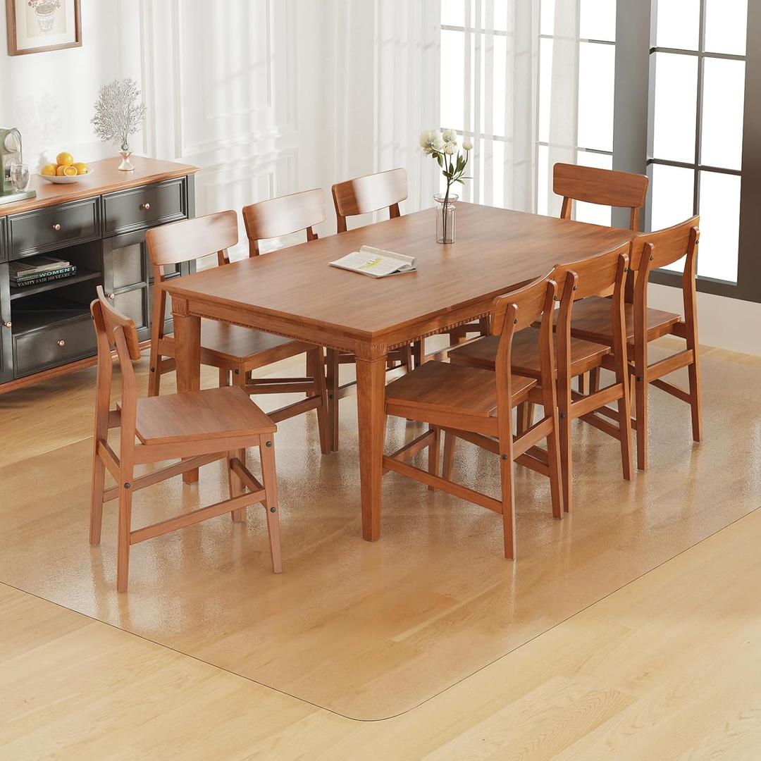 FUNMAT Clear Floor Mat for Home, 6'9' Large Plastic Area Rug for Dining Room, Anti-Slip Waterproof Floor Protector for Kitchen, High-Traffic Areas, Anti-Scratch Vinyl Rug for Indoor Outdoor