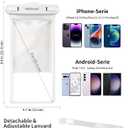 wellhouse Waterproof Phone Pouch, Waterproof Phone Case for iPhone 17 16 15 14 13 Pro Max XS Samsung, IPX8 3D Cellphone Dry Bag Beach Essentials (1 Pack - White8.0, 8 inch)