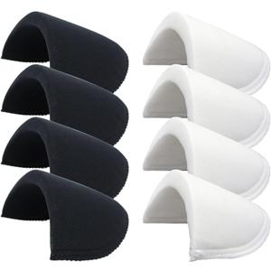 4 Pairs Shoulder Pads Sewing Foam Pads Set-in Sponge Shoulder Pad Shoulder Enhancer for Women Men Blazer Suit Coat Jacket Dress Clothes Sewing Accessories, 2 Pairs White & 2 Pairs Black