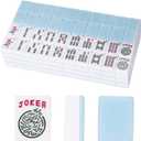 American Mahjong Tiles Set,Mahjong Game Set with 166pcs 1.2 Light Blue Tiles (Tiles Only Set)