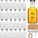 25PCS Black Cap 3.5OZ Mini Glass Liquor Bottles with Lids Small Glass Wine Bottle Reusable Empty Alcohol Bottles with Aluminum Black Cap for Christmas Birthday Weddings (100ML 3.5OZ) (25)