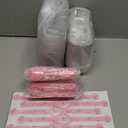 Findful Mini Loaf Baking Pans with Lids and Spoons (50 Pack, 6.8oz) Rectangle Aluminum Foil Baking Pans Tins Containers - Cupcake Containers Wrappers Cheesecake Creme Brulee Ramekins (Pink)