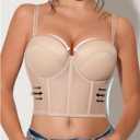 WDIRARA Women's Push Up Bandeau Bras Strapless Bralette Crop Tube Top Bra (Black, XL)