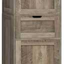 Iwell 67" Tall Storage Cabinet, Narrow Storage Cabinet with Drawer & Adjustable Shelves, Bathroom Cabinet, Floor Cabinet for Living Room, Home Office, Rustic Oak
