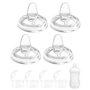 2 x Sippy Spout Nipples for Philips Avent Natural Baby Bottles, Soft Food-Grade Silicone Replacement Tops for My Grippy & Natural Trainer Sippy Cups, BPA-Free, Leak-Proof, 4-Pack, 6+ Months