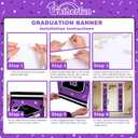 2026 Graduation Decorations,Congrats Grad Banner Backdrop for Class of 2026 Decorations- Purple Graduation Party Decorations