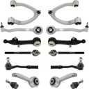 Suspension Front Control Arm Kit 14 Pcs Compatible with 2000-2006 Mercedes S Class W220 S350 S430 S500 S600 Upper and Lower Control Arm with Ball Joints, Tie Rod End, Sway Bar Link