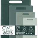 COOK WITH COLOR Non-Slip Cutting Board Set  Kitchen Essentials with Easy Grip Handle for Meat, Veggies, and Fruits, 4 Cutting Boards, Mint