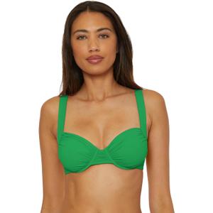 BECCA Women's Color Code Shirred Underwire Bikini Top, Adjustable, Tie Back, Swimwear Separates (Medium, Emerald) BECCA Women's Color Code Shirred Underwire Bikini Top, Adjustable, Tie Back, Swimwear Separates (Medium, Emerald)