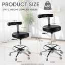 Heave-Duty Rolling Stool with Wheels,400lbs Rolling Swivel Chair, 1 Pack
