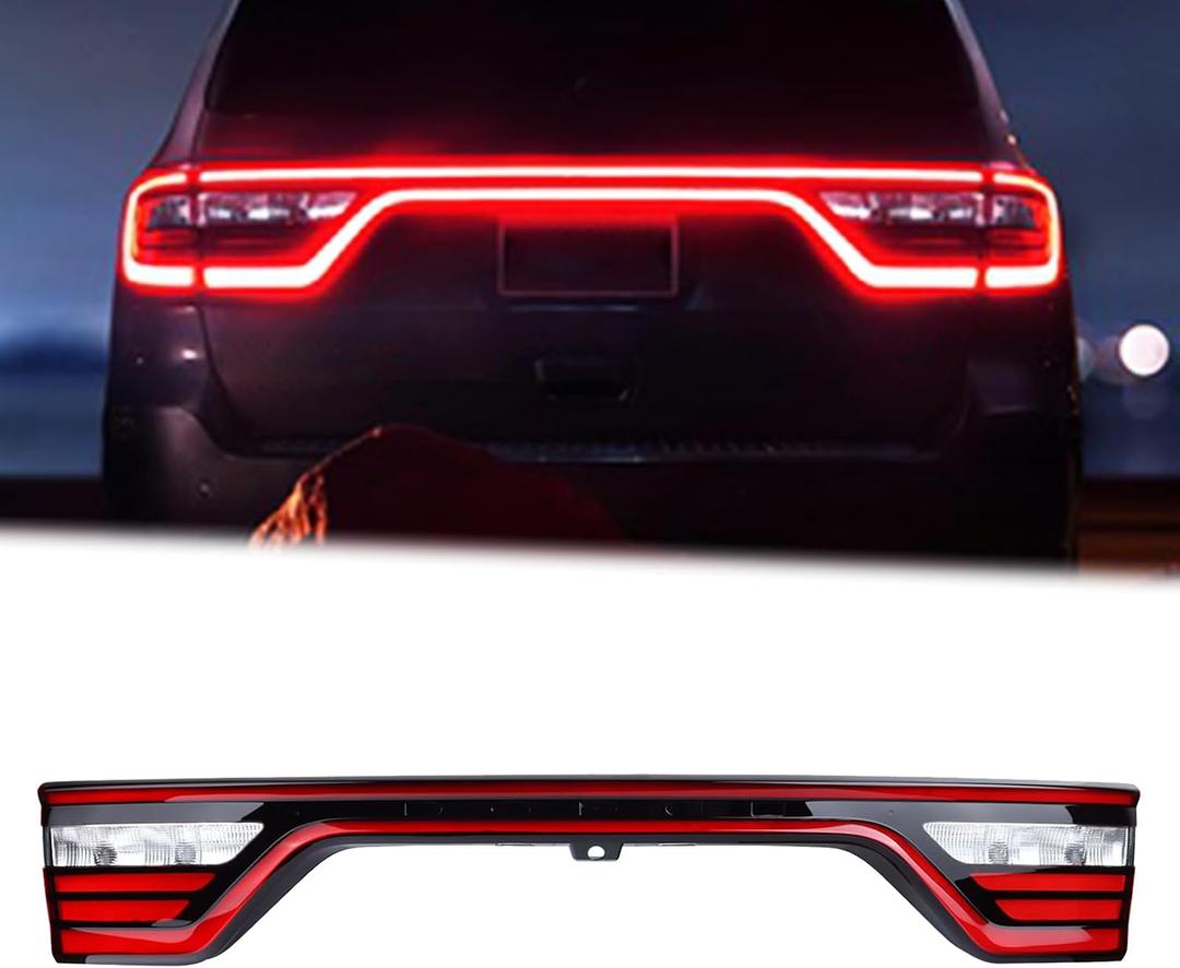 Liftgate Center Tail light LED Rear Lamp Compatible for 2014-2023 Dodge Durango Rear Center Tailgate Rear Light With Camera Hole 68453659AA