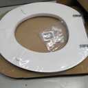 Mayfair Padded Toilet Seat with Chrome Hinges, Soft Vinyl over Wood Core Seat, Made in USA, Round, White