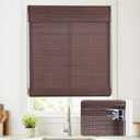 UNISHADES No Drill Cordless Bamboo Roman Shades, 26×64 in, Coffee