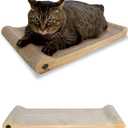 NyankonoYado No Mess & 1-Year Durable Cat Scratcher, Cardboard Scratch pad Bed Vet-Approved, Extra-Wide Reversible Cardboard, High Durability & Low Debris, for Large or Overweight Cats, Indoor