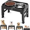 Amazon.com: COMESOON Elevated Dog Bowls, 4 Height Adjustable Raised Bowl Stand with 2 Thick 50oz Stainless Steel Food Bowls Non-Slip Feeder Adjusts to 3.7'', 9.2'', 10.75'', 12.36'' Black, (DB-W01) : Everything Else