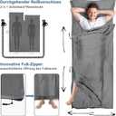 Sleeping Bag Liner, Updated Adult Sleep Sack & Travel Sheets with Foot Zipper, Lightweight and Portable Camping Sleeping Bag Liners - Ideal for Backpacking, Hostels and Camping