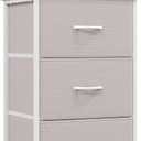 Somdot Small Dresser for Bedroom with 3 Drawers, Nightstand Storage Chest of Drawers with Removable Fabric Bins for Closet Bedside Living Room Laundry Entryway Hallway, Ash Grey (11.8"D x 16.5"W x 28.2"H (3 Drawers))