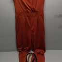 Pink Queen Jumpsuits for Women Dressy V Neck Sleeveless Wide Leg Long Pant Rompers Business Casual Outfits, L