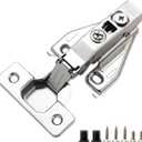 10 Pack Full Overlay Face Frame Soft Close Concealed Hinges for Kitchen Cabinet Door, Clip On, 3 Way Adjustability, 105 Degree