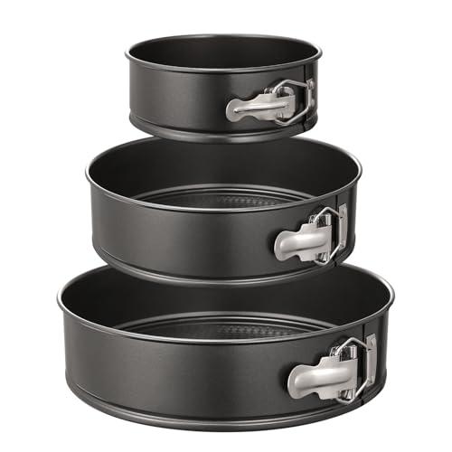 HIWARE Springform Pan Set of 3 Non-stick Leakproof Round Cake Pan Set Includes 3 Pieces 6" 8" 10": Home & Kitchen