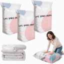 3 Pack No Pump Vacuum Storage Bags, Large 3D Cube Space Saver Bags, 39 * 31in