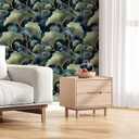 Ginkgo Leaves Peel and Stick Wallpaper, Modern Gold and Navy Wallpaper, Self Adhesive Vinyl Wall Paper for DIY Home Decor, 17.7in x 118in