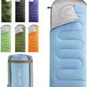 FARLAND Sleeping Bags 30 for Adults Teens Kids with Compression Sack Portable and Lightweight for 3-4 Season Camping, Hiking,Waterproof, Backpacking and Outdoors (Large(86.6"x32.68"), Sky Blue (R Zip))
