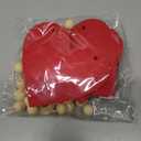 Valentines Day Decor Wood Bead Garland Red & Pink Felt Hearts Valentine Banner for Mantel Wedding & Anniversary Decor