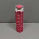 Ello Syndicate 20oz Reusable Glass Water Bottle with One-Touch Leak Proof Flip Lid and Protective Non-Slip Silicone Sleeve and Carry Loop for Coffee, Tea and Water, BPA-free, Dishwasher Safe, Pink