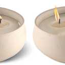 TIKI Citronella Candle 2-Pack – 7-Inch White Wax Bowl with Concrete Finish – Outdoor Decorative Candles for Patio, Deck, Garden, Backyard & Camping