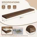 Dreamland 48 Inches Wall Mounted Wood Floating Shelves, Walnut, 2 Pack