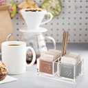 ELLDOO 2 Pack Sugar Packet Holder, Acrylic Sugar Bowl for Restaurant, Tea Bag Organizer, Coffee Stirrers Straws Small Condiments Packet Holder, Sugar Caddy Dispenser for Countertop Coffee Bar