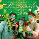 166 PCS St. Patrick's Day Accessories Party Decorations, Tattoo Stickers, Shamrock Glasses, Mustaches and Coins, Irish St. Patrick's Day Green Party Favors