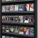 Baseball Card Display Case 35 Graded Sports Card Display Frame, Holds Sport Cards with UV Protection Clear View Lockable Wall Cabinet for Baseball Football Basketball Hockey Comic Trading Cards