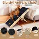2026 Upgraded Dog Ramp for Couch - Foldable Small Dog Ramp for Bed - 4 Adjustable Height from 12" to 20" - Portable Pet Stairs with Non-Slip Pad - Pet Ramps Use for Low Bed Couch Steps Up to 60LBS