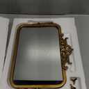 GIFTTROVE Vintage Makeup Desk Mirror, 7.9" L x 11.8" W Antique Gold Vanity Table Mirror, Metal Framed Rectangular Small Standing Mirrors, 360 Adjustable Rotation Mirrors for Tabletop, Bathroom